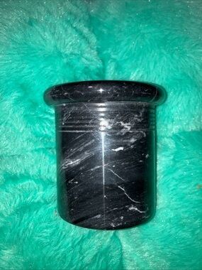 Hand Crafted Black Marble Storage Jar 3.5”